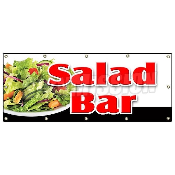 SALAD BAR BANNER SIGN dressing restaurant buffet salad vegetables